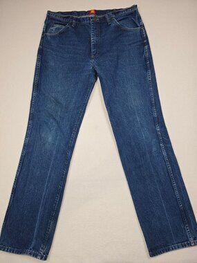 Wrangler Mens 36 MWZ Slim Fit Blue Denim Jeans Size 36x34 100% Cotton